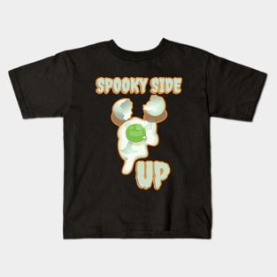 Spooky side up - scariest Halloween design Kids T-Shirt